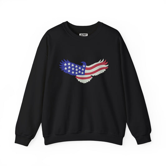 USA Eagle Sweatshirt - American Flag Bald Eagle Crewneck | Patriotic Pullover for 4th of July | FREE SHIPPING