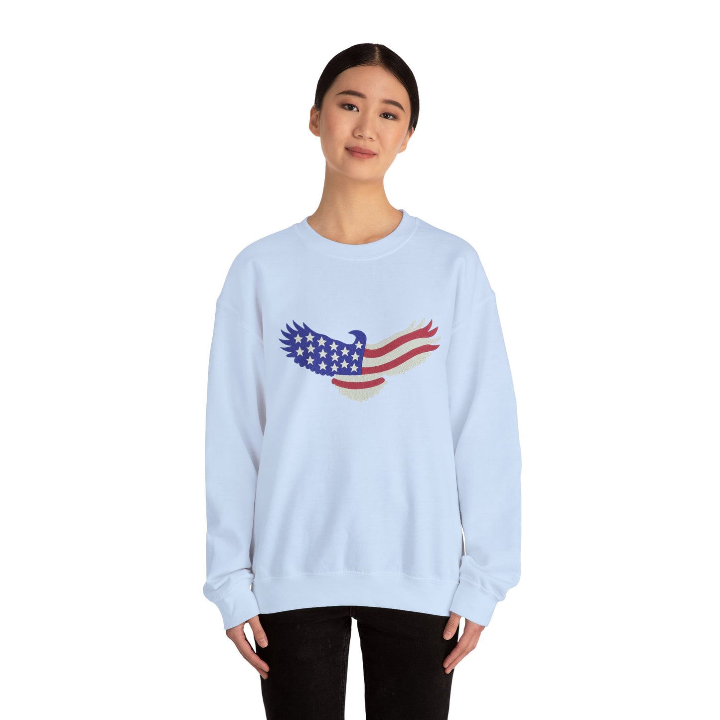 USA Eagle Sweatshirt - American Flag Bald Eagle Crewneck | Patriotic Pullover for 4th of July | FREE SHIPPING