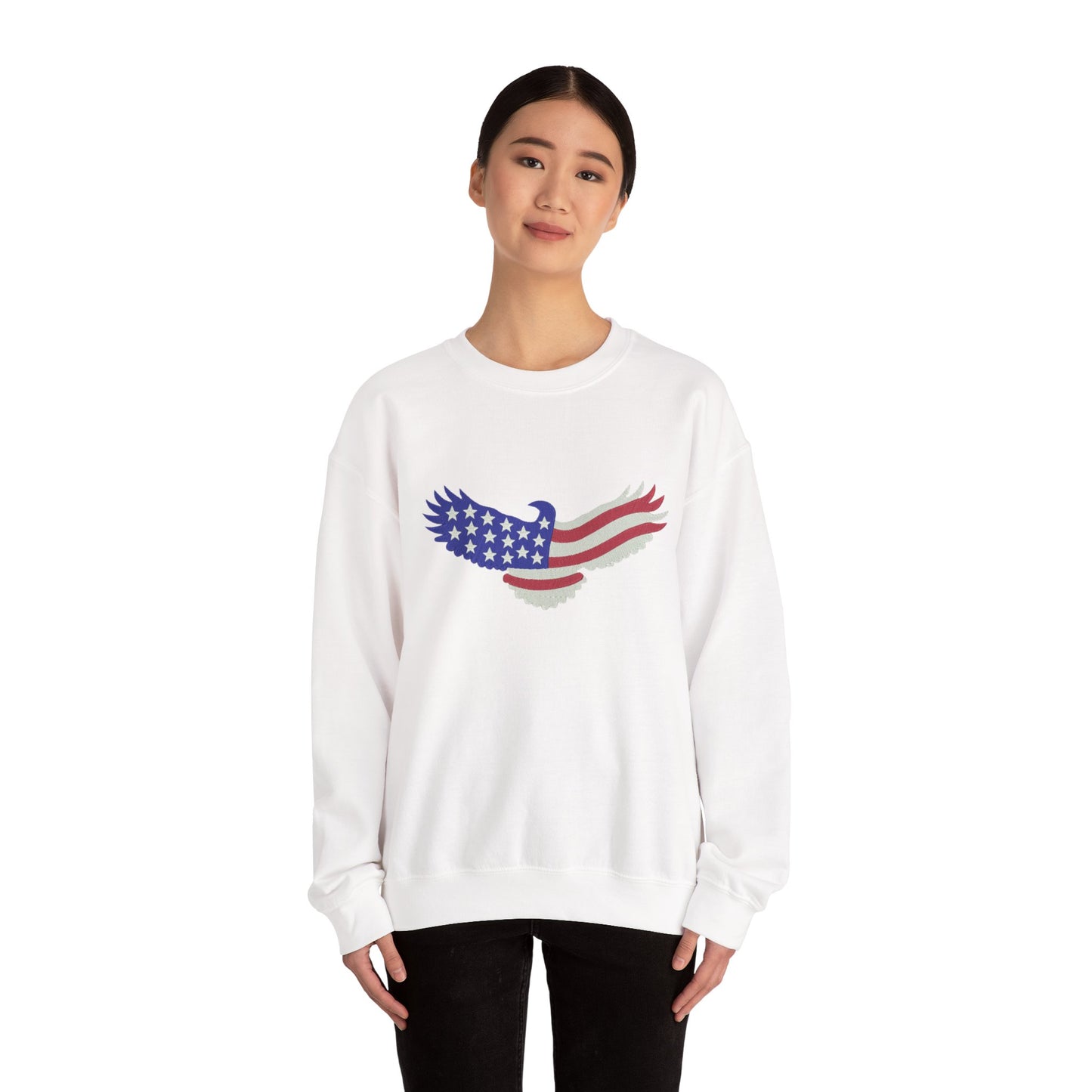USA Eagle Sweatshirt - American Flag Bald Eagle Crewneck | Patriotic Pullover for 4th of July | FREE SHIPPING
