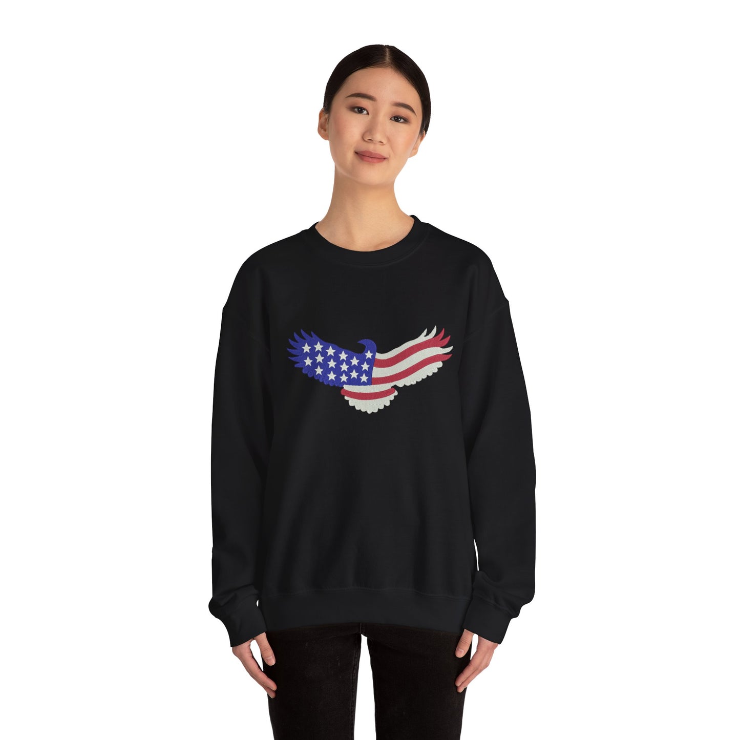 USA Eagle Sweatshirt - American Flag Bald Eagle Crewneck | Patriotic Pullover for 4th of July | FREE SHIPPING